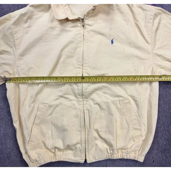 Vintage Polo Ralph Lauren Made In USA Men's Harrington Zip Yellow Jacket Size XL